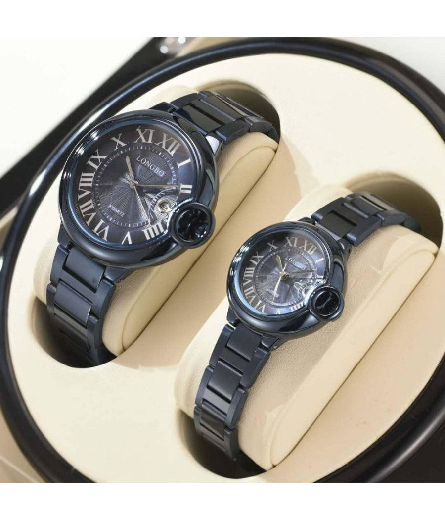 Orologio Polso Uomo Donna Longbo 80771 Quarzo Calendario Impermeabile Moda Nero         