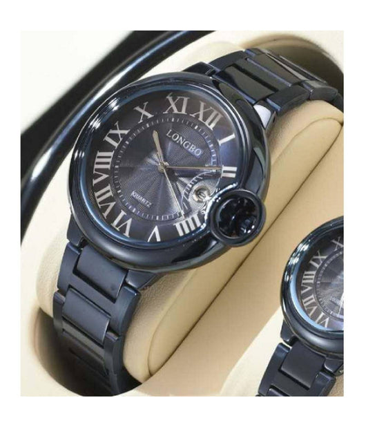 Orologio Polso Uomo Donna Longbo 80771 Quarzo Calendario Impermeabile Moda Nero    -uomo    -