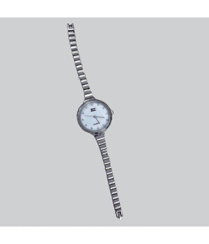 Orologio Polso Zcc Donna Analogico Quarzo Acciaio Moderno Fashion Silver Bianco         