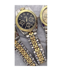 Orologio Polso Zcc Uomo Analogico Calendario Elegante Bicolore Quadrante Nero         