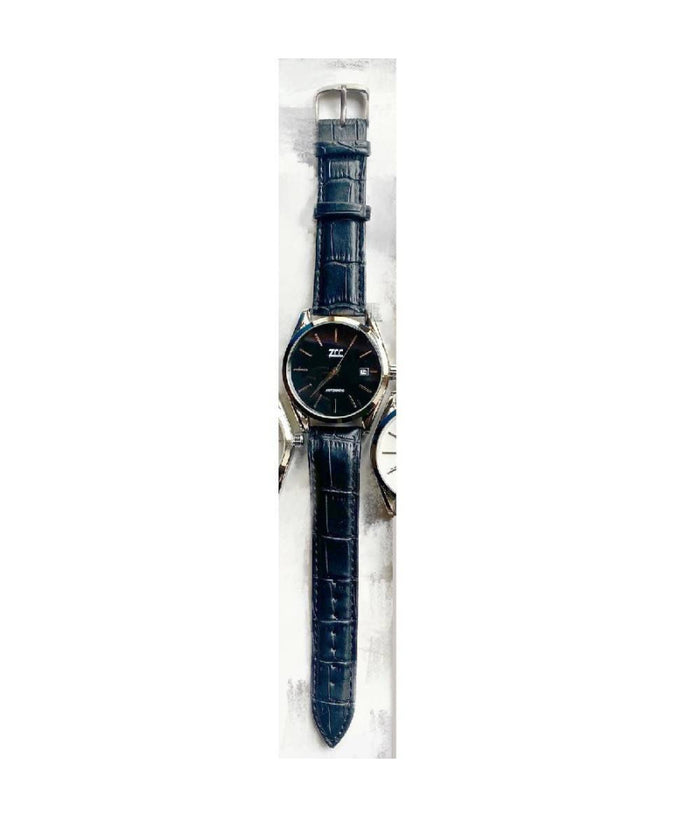 Orologio Polso Zcc Z003 Uomo Analogico Automatico Data Elegante Quadrante Nero         