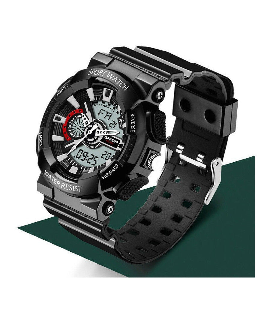 Orologio Sportivo Sanda Uomo Resistente Acqua Cronografo Sveglia Ner Bi         