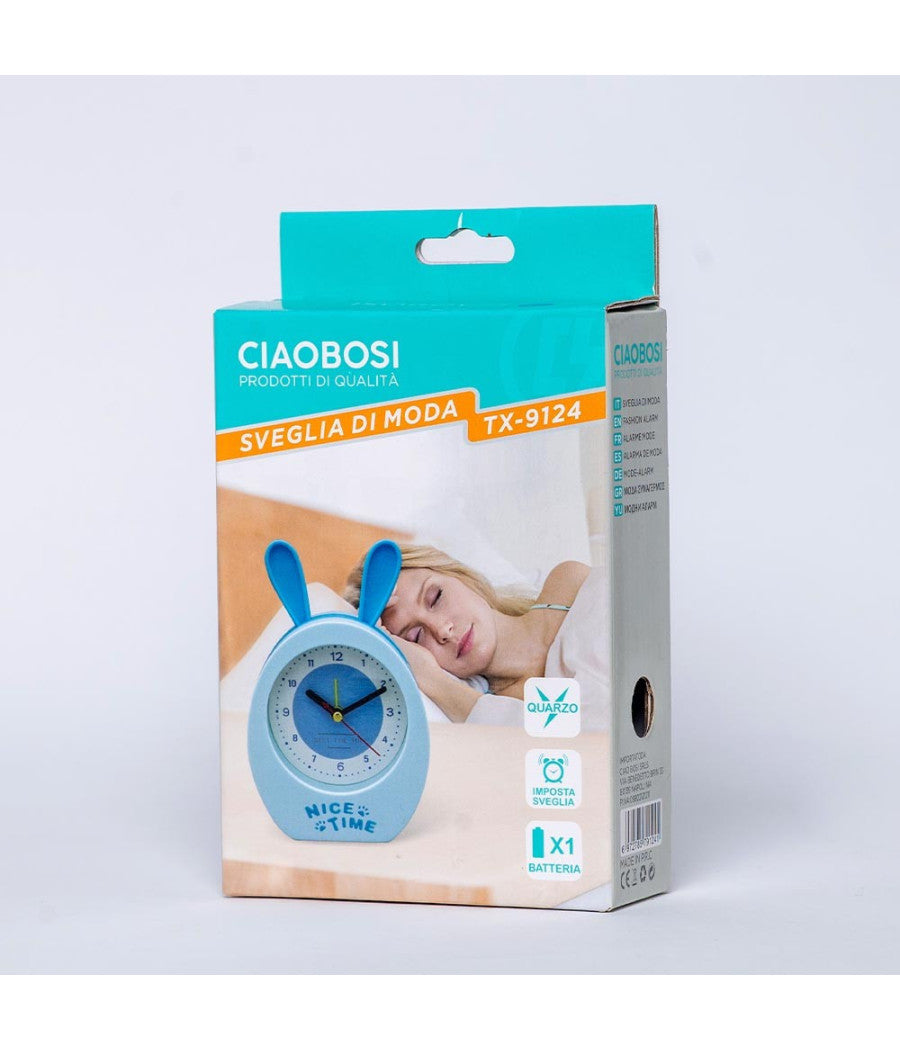Orologio Sveglia Analogica A Forma Di Coniglietto Da Tavolo Per Bambini Tx-9124         