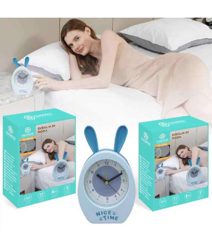 Orologio Sveglia Analogica A Forma Di Coniglietto Da Tavolo Per Bambini Tx-9124         