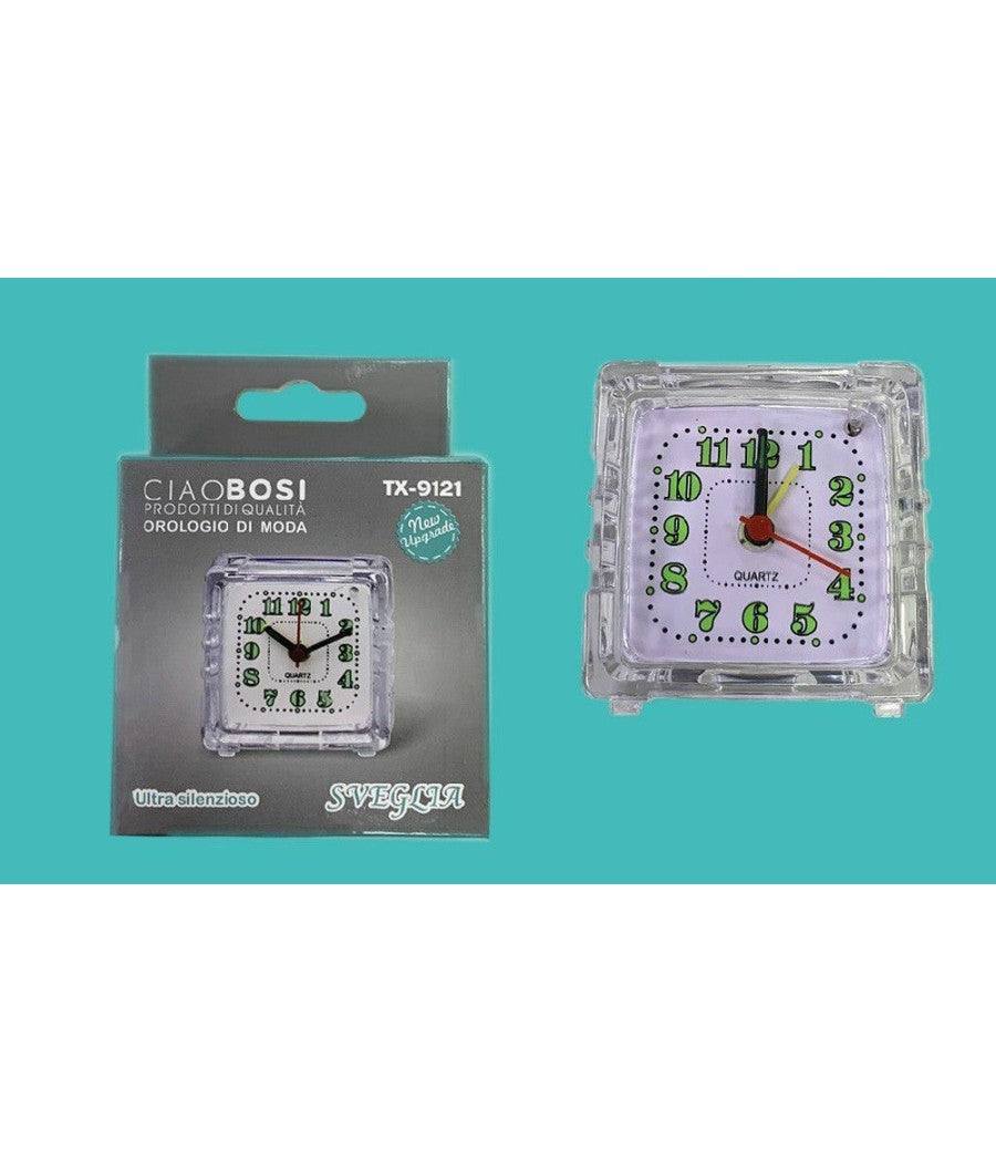 Orologio Sveglia Analogica Luce Notturna Tx-9121 Allarme Tavolo Camera Silenziosa         
