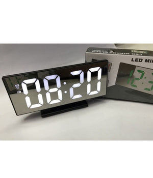 Orologio Sveglia Datario Ds-3618l Specchio Termometro Digitale Da Tavolo Lcd         