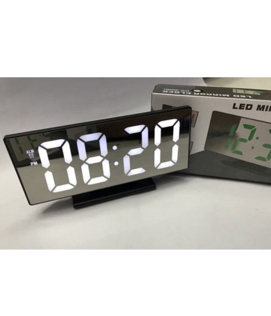 Orologio Sveglia Datario Ds-3618l Specchio Termometro Digitale Da Tavolo Lcd         