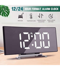 Orologio Sveglia Digitale Con Datario Termometro Display A Specchio Da Tavolo         