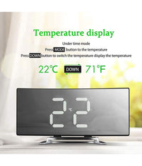 Orologio Sveglia Digitale Con Datario Termometro Display A Specchio Da Tavolo         