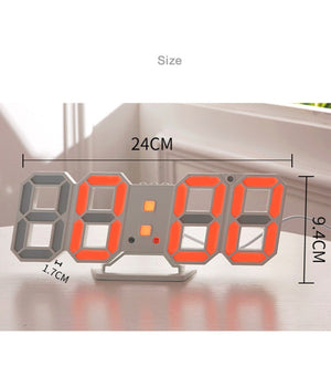 Orologio Sveglia Digitale Display 3d A Led Da Tavolo Parete Arredo Casa Ufficio         