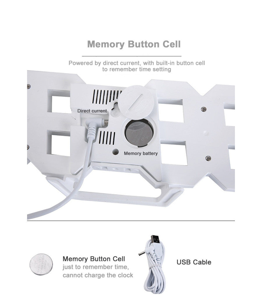 Orologio Sveglia Digitale Display 3d A Led Da Tavolo Parete Arredo Casa Ufficio         