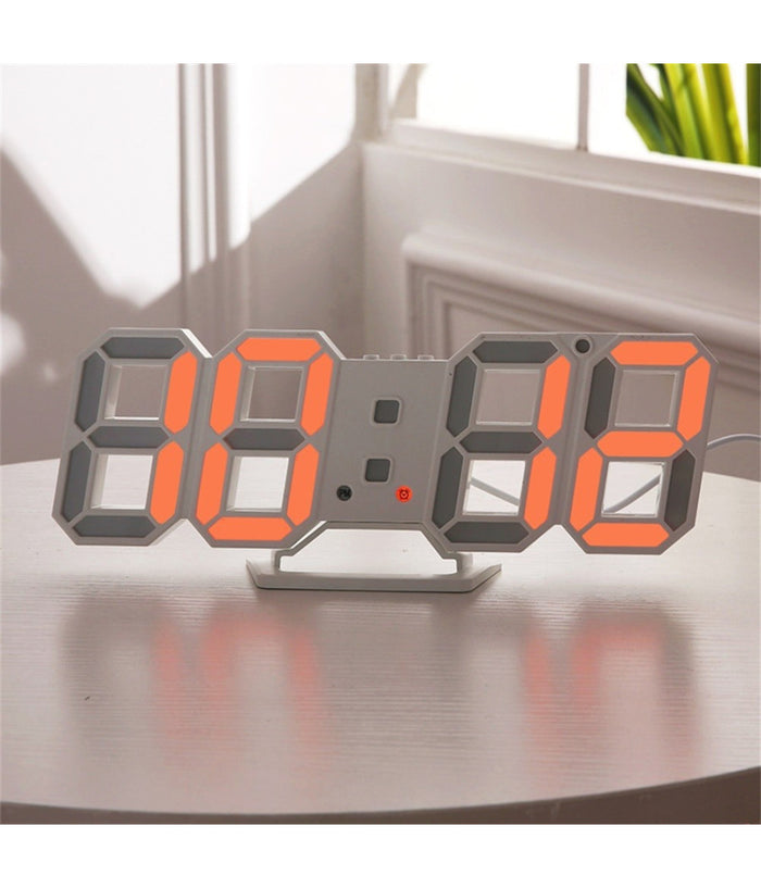 Orologio Sveglia Digitale Display 3d A Led Da Tavolo Parete Arredo Casa Ufficio         