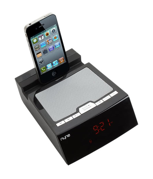 Orologio Sveglia Per Iphone/ipod Docking Station Lettore Audio Mp3 Aux Radio         