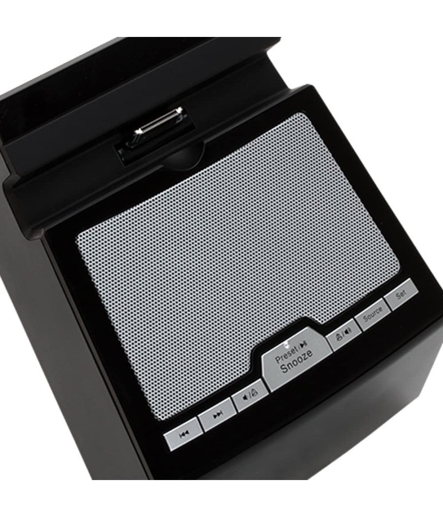 Orologio Sveglia Per Iphone/ipod Docking Station Lettore Audio Mp3 Aux Radio         