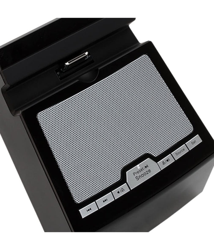 Orologio Sveglia Per Iphone/ipod Docking Station Lettore Audio Mp3 Aux Radio         