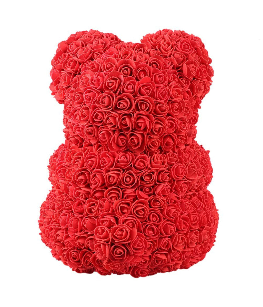 Orsacchiotto Di Rose Con Fiori Artificiali Da 40cm In Scatola Confezione Regalo         