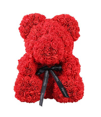 Orsacchiotto Orsetto Orso Di Rose Con Fiori Artificiali Da 25cm San Valentino         