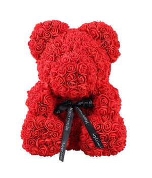 Orsacchiotto Orsetto Orso Di Rose Con Fiori Artificiali Da 25cm San Valentino         