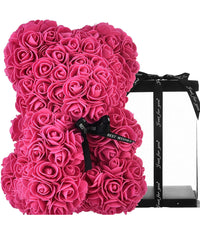 Orsacchiotto Orsetto Orso Di Rose Con Fiori Artificiali Da 25cm San Valentino  Rosa       
