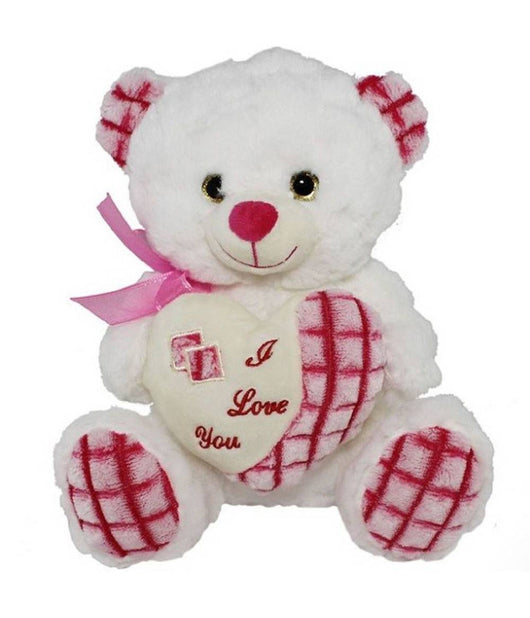 Orsacchiotto Peluche Pupazzo Orso Con Cuore E Fiocco 25cm San Valentino 84673         