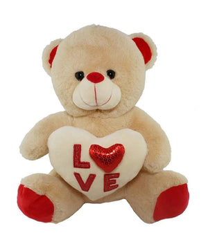 Orsacchiotto Peluche Pupazzo Orso Con Cuore Scritta Love Cuoricino 25 Cm 84833         