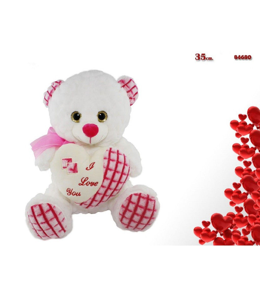 Orso 35cm Peluche Pupazzo Cuore Scritta "i Love You" Fiocco San Valentino 84680         