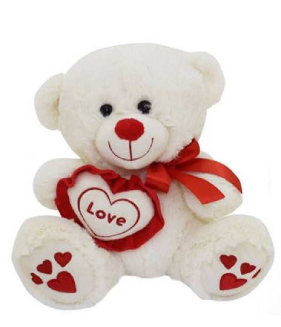 Orso Con Cuore Love E Fiocco 25 Cm Peluche Pupazzo San Valentino 2 Colori 67808         
