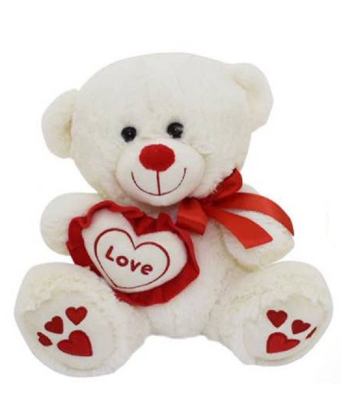 Orso Con Cuore Love E Fiocco 25 Cm Peluche Pupazzo San Valentino 2 Colori 67808         