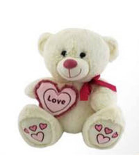 Orso Con Cuore Love E Fiocco 25 Cm Peluche Pupazzo San Valentino 2 Colori 67808         
