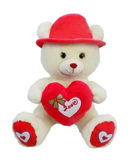 Orso In Peluche Con Cappello E Cuore Rosso 55 Cm Regalo Per San Valentino 92423         