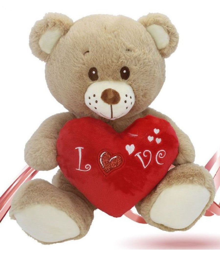 Orso In Peluche Con Cuore Rosso "love" 30 Cm Orsetto Pupazzo San Valentino 94304         