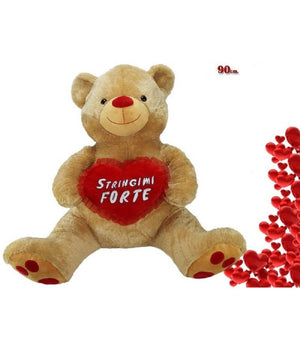 Orso Peluche 90 Cm Con Cuore Stringimi Forte Orsacchiotto San Valentino 96255         