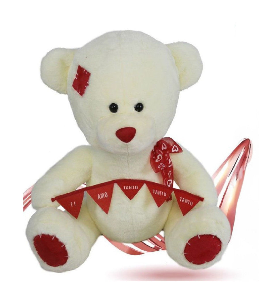 Orso Peluche Fiocco Festone "ti Amo Tanto Tanto Tanto" 55 Cm San Valentino 93871         