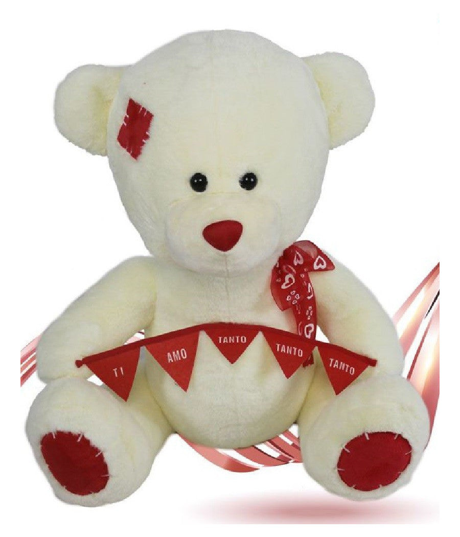 Orso Peluche Fiocco Festone "ti Amo Tanto Tanto Tanto" 55 Cm San Valentino 93871         