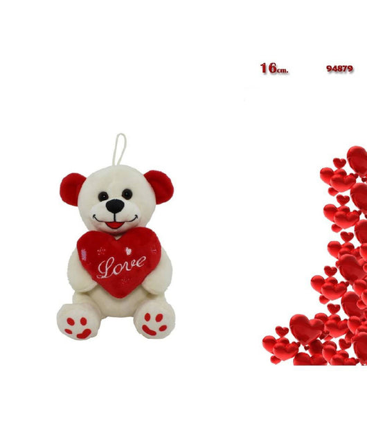 Orso Peluche Orsetto Con Cuore Scritta Love 16cm Laccio Idea San Valentino 94879         