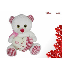 Orso Peluche Pupazzo Con Cuore Scritta I Love You Fiocco 55cm San Valentino 84697         