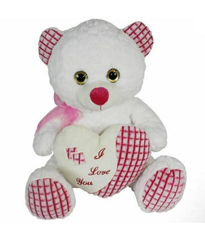 Orso Peluche Pupazzo Con Cuore Scritta I Love You Fiocco 55cm San Valentino 84697         
