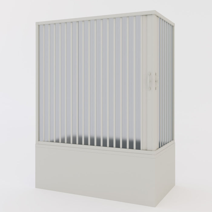 Box doccia sopravasca 70x140 in PVC h 150 a soffietto mod. Ortensia con apertura centrale