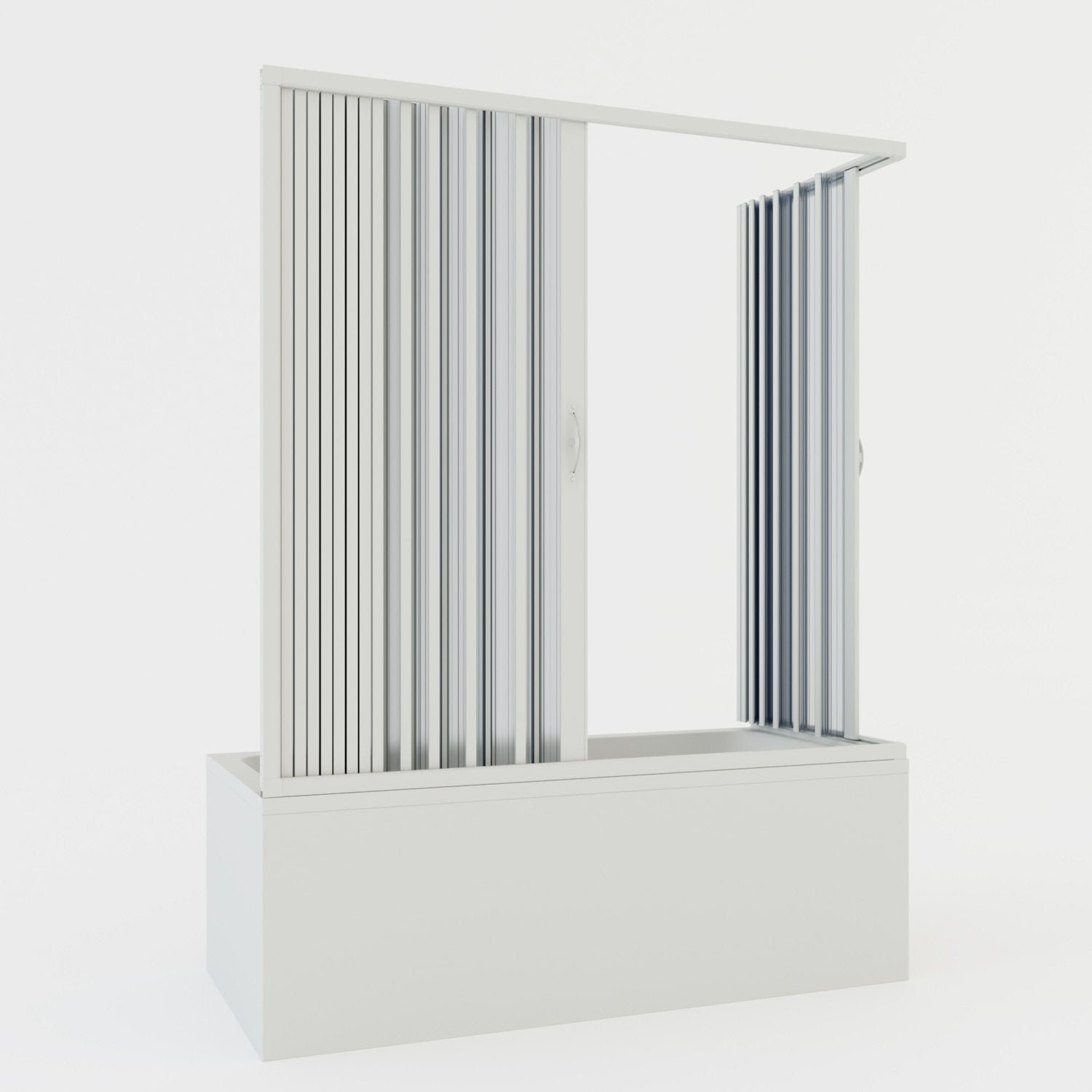 Box doccia sopravasca 70x160 in PVC h 150 a soffietto mod. Ortensia con apertura centrale