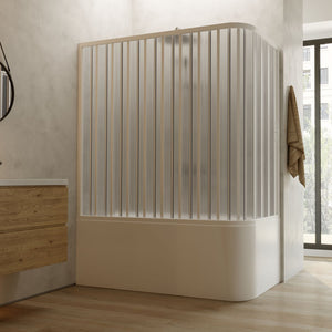 Box doccia sopravasca 70x150 in PVC a soffietto mod. Ortensia con apertura laterale