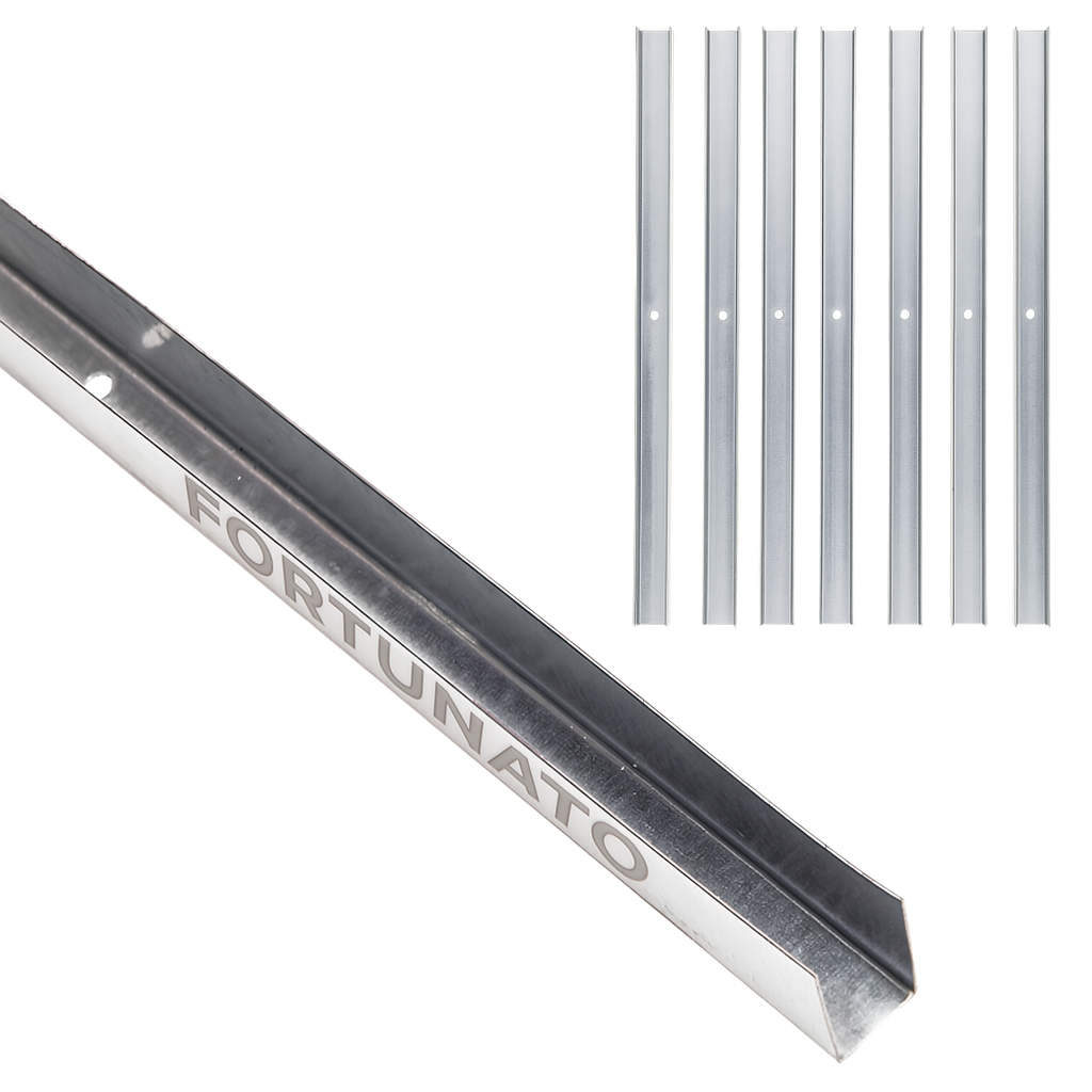 Guida u standard 2 m profilo preforato sp 0,6 mm fissaggio cartongesso 8 pezzi *** misure 40 x 100 x 40 mm, confezione 1