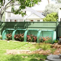 Serra a Tunnel in Acciaio e Plastica Impermeabile Anti UV con 4 Porte, 395x100x80 cm, Verde