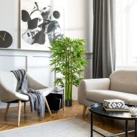 Pianta Finta di Bambù Alta 160cm con Vaso Nero per Interno