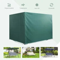Copertura per Dondolo da Giardino Impermeabile Anti UV Anti Muffa con Fissaggio PE 215x155x150cm Verde