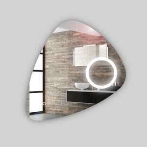 Specchio 5 mm triangolare smussato led interruttore touch alluminio mdf *** misure 80x80 cm, tonalità standard 6000-...