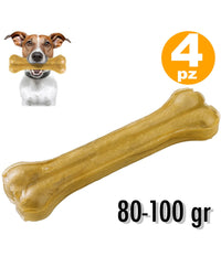 Ossa Per Cani Spuntino Snack Per Cane 4 Pezzi Osso Da Masticare 80-100 Gr 13cm         