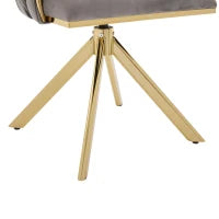 Set da 2 Sedie Girevoli a 180° con Supporto Lombare Ergonomico e Rivestimento Effetto Velluto, 56x50x70 cm, Grigio