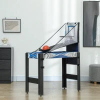 Tavolo da Gioco Multifunzione 5 in 1, Biliardo, Ping Pong, Hockey, Gioco d'Arcade Basket, Arco e Freccia, Blu