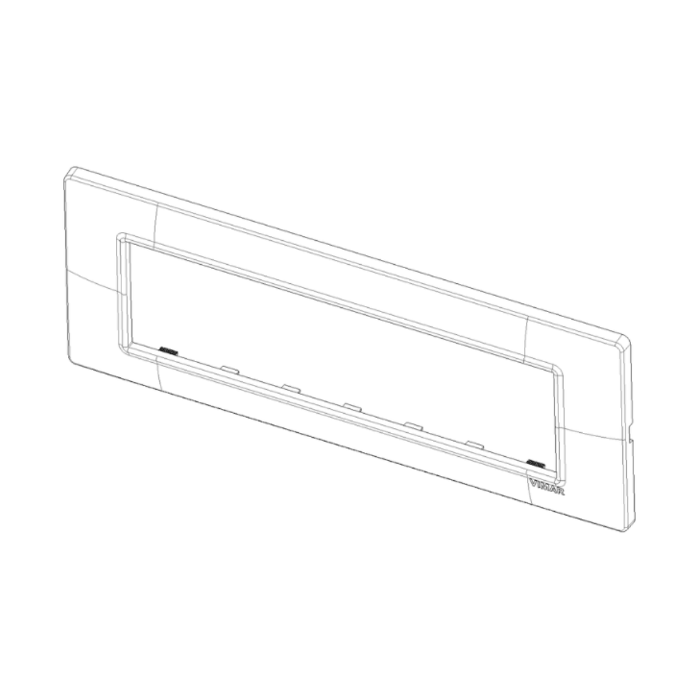 Placca vimar modello plana 7 moduli tecnopolimero 14657 *** colore avorio, confezione 1