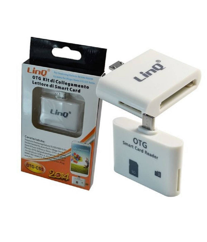 Otg Kit Di Collegamento 2in1 Smart Card Reader Micro Usb Smartphone Tablet Otg-cs5         